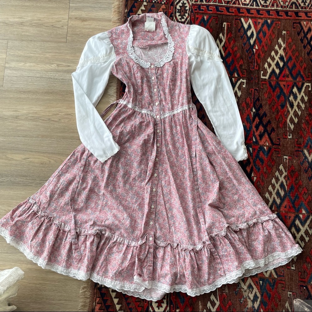 Vintage Gunne Sax Renaissance Puff Sleeve Prairie Dress - Picture 9 of 9